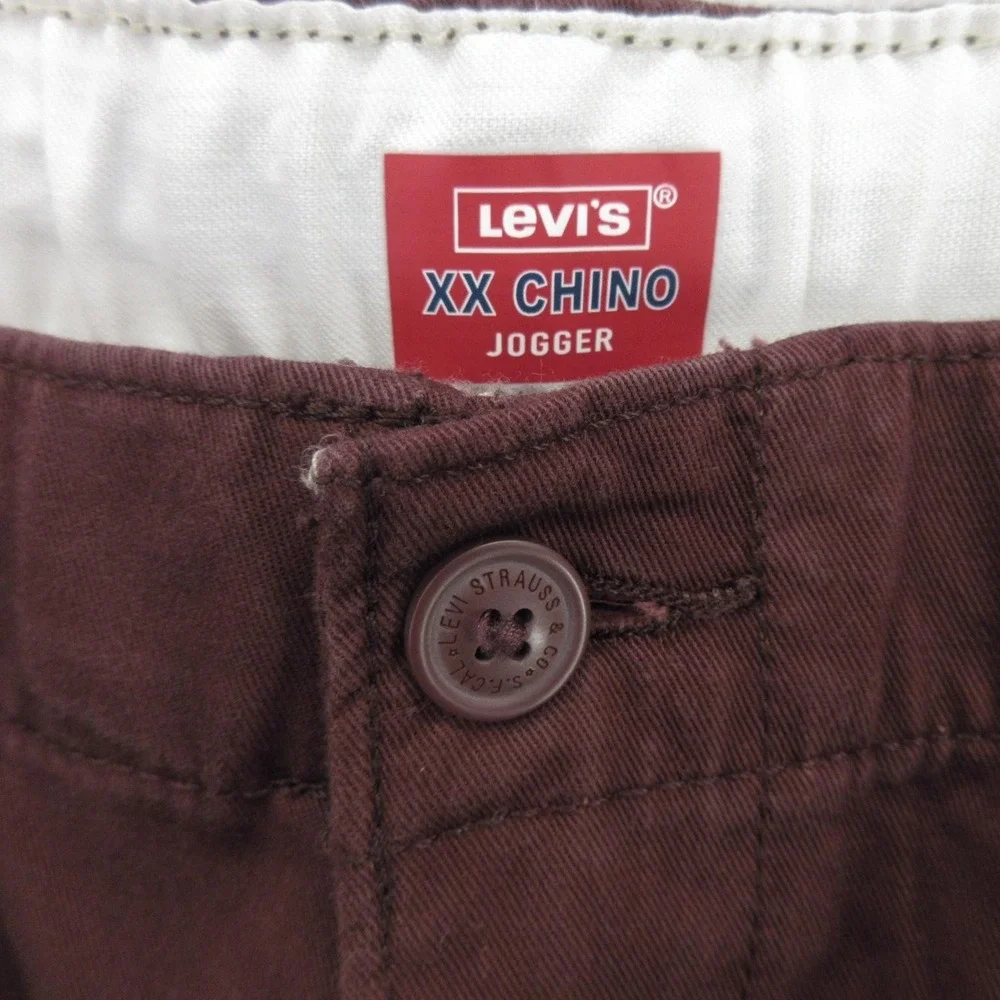 Levis XX Chino Jogger Pants Mens 32x25 Red Elastic Waist Casual Flat Front